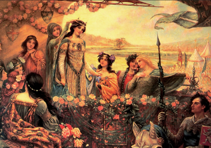 a group of people in medieval garb