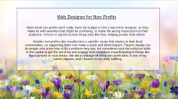 an image showing a flowery background with centered text over it, explaining that my dream job would be to work with small non-profits in developing their websites and online presence so they can be more effective in helping others